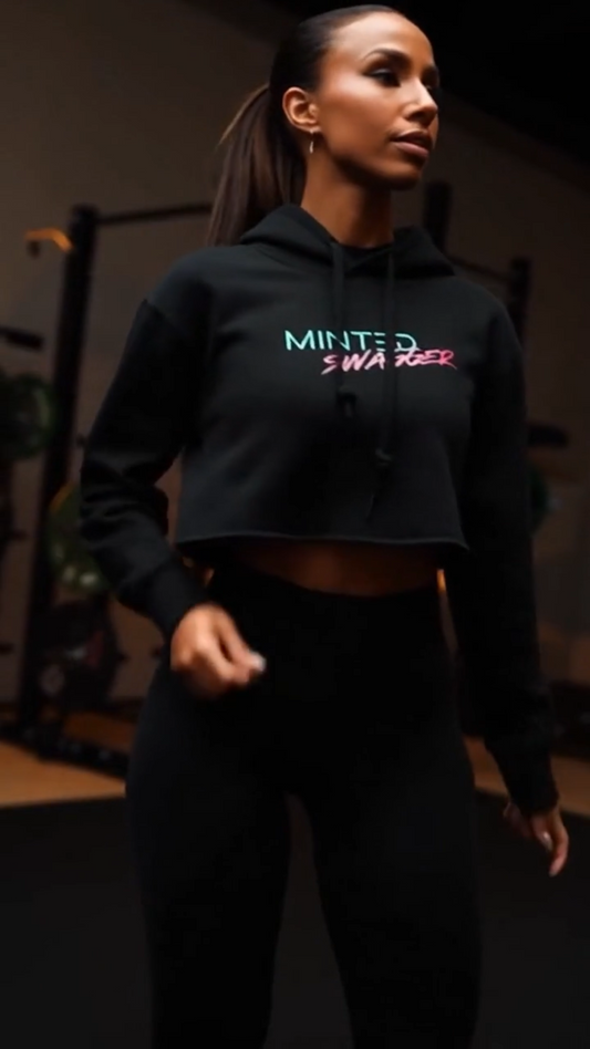"Minted Swagger" Cropped Fashion Hoodie